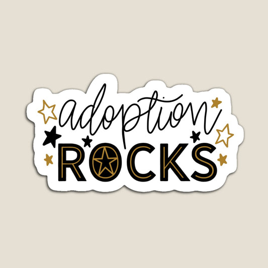 Hand-Lettered Adoption Rocks Sticker