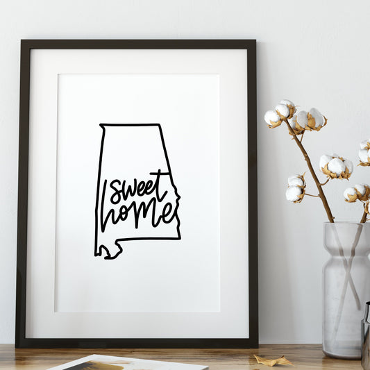 Home Sweet Home Alabama SVG Printable Art Digital Download